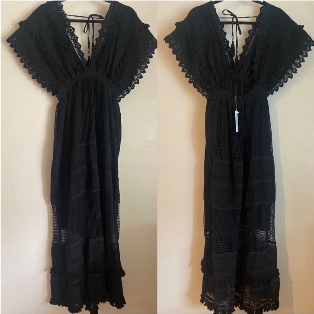 NWT Crocheted dress in black, M